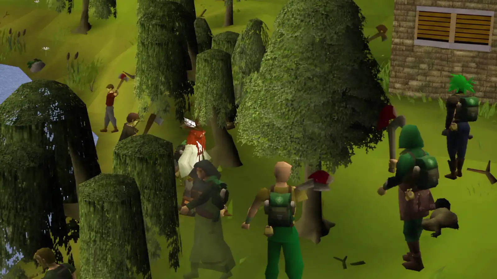 Live device preview of a woodcutting run
